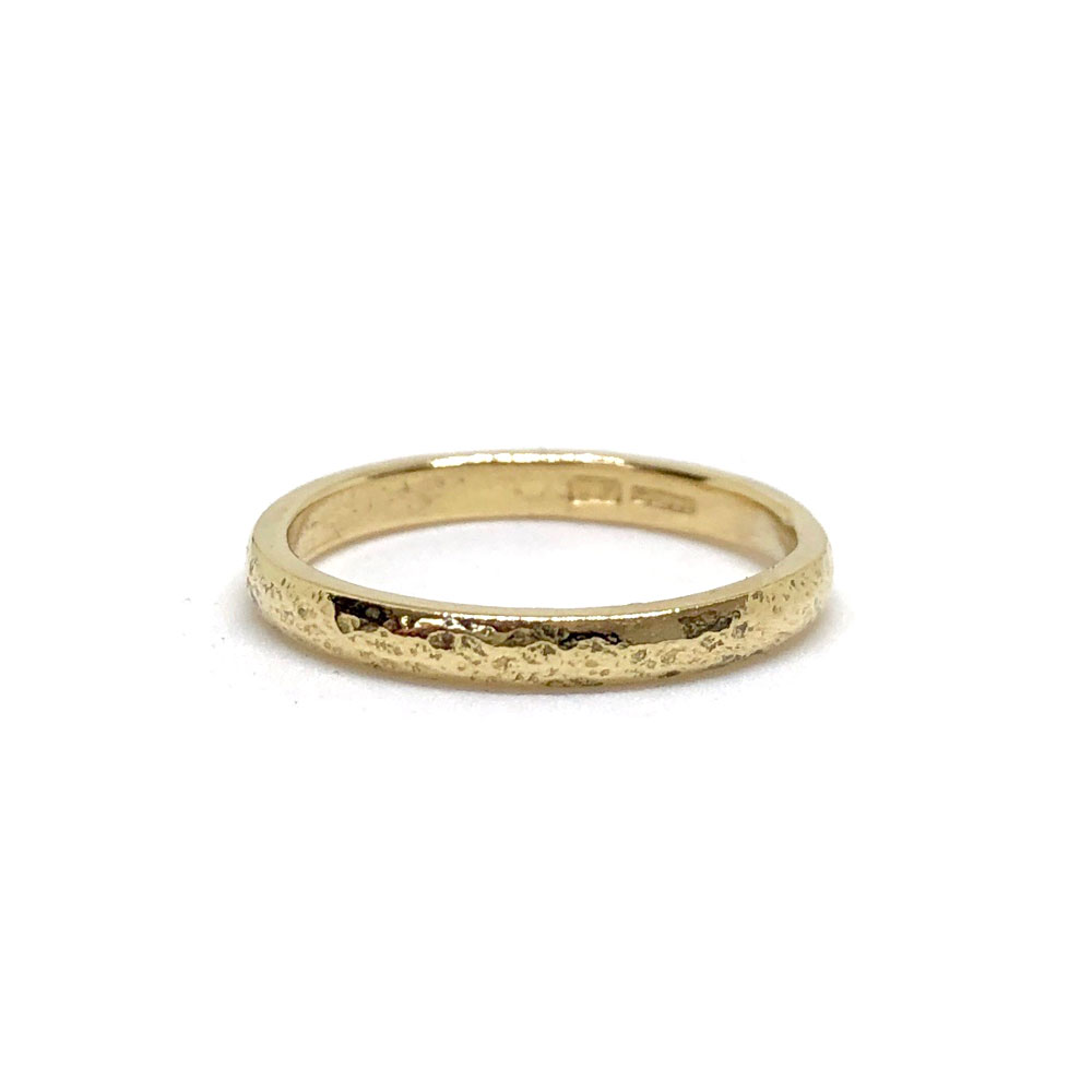 Nixie Textured 18ct Yellow Gold Ring - Tegen Jewellery